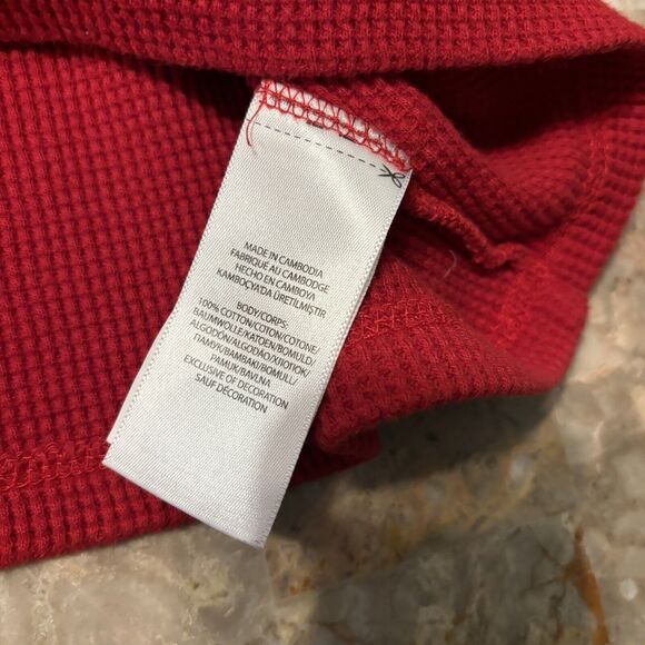 Polo Ralph Lauren Thermal Waffle Knit Shirt Adult L Large Red Preppy Pony Logo - Picture 9 of 13